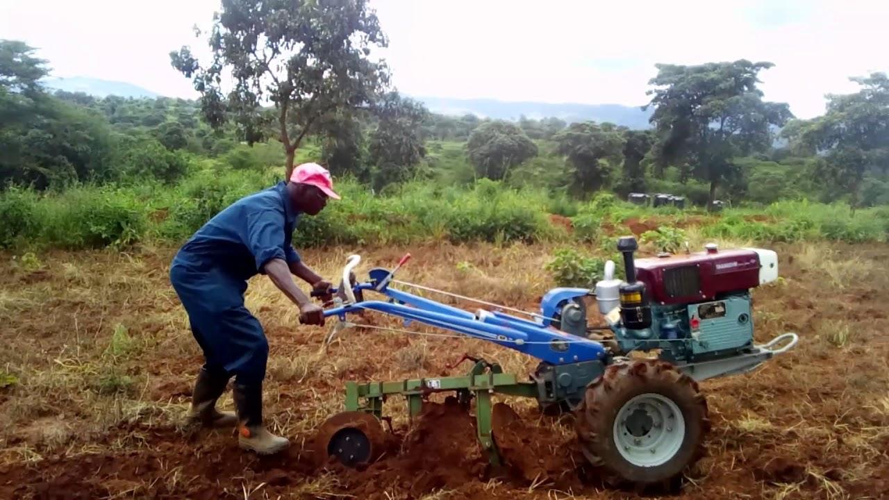 A man plough using a walking tractor. photo/ Courtesy