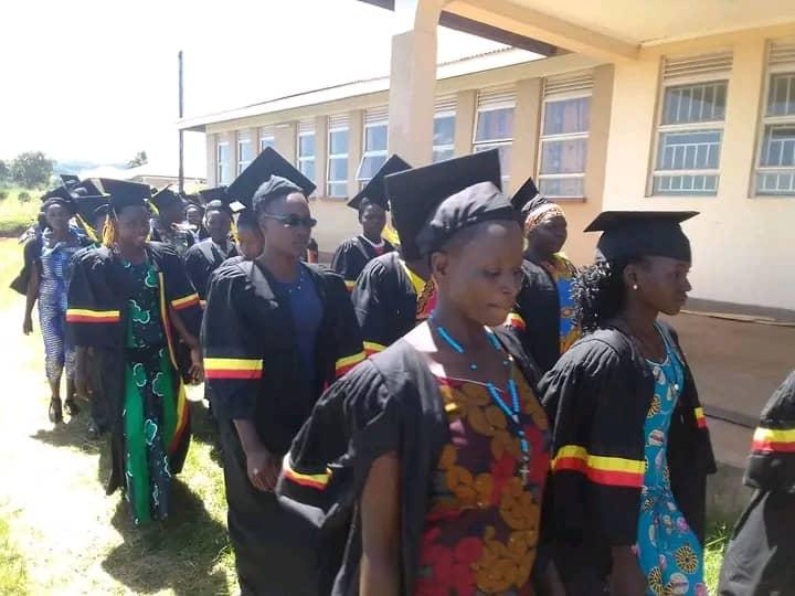 The first batch of students for their graduation at West Nile Zonal Presidential skilling hub in Aka Sub county, Zombo district in April 2023. Photo/ Mike Rwothomio