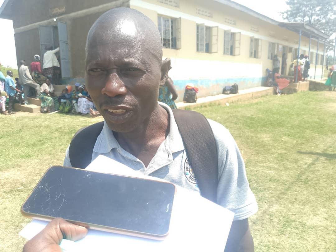 Patrick Bikadhu Othuma, Zombo’s senior education officer, received spectacles to address reading difficulties caused by refractive errors.