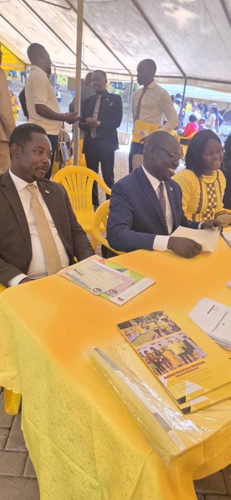 Epiphany Berocan gestures after picking his nomination form at the NRM Electoral Commission Offices on Plot 13 Kyadondo Road, Kampala on June 2, 2025.