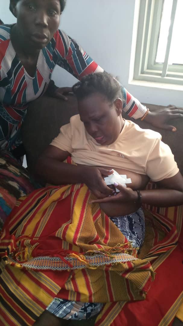 The Victim Patricia Munguryek, a nurse and resident of Zingili cell is receiving treatment.