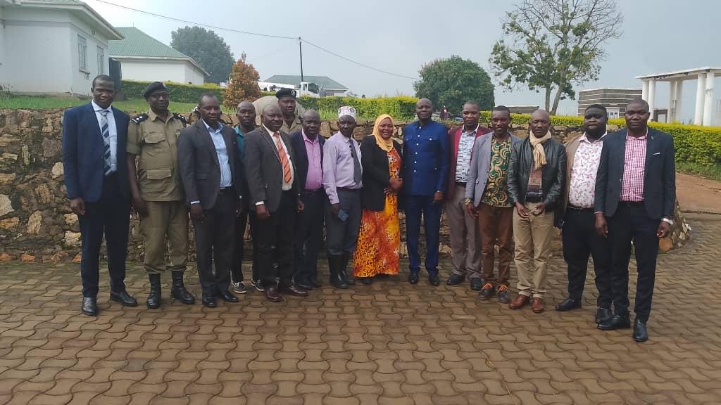 Officials from Presidential Awards Commitee and Zombo District Leaders posed for a photo after the engagement, at the District Headquarters on August 22, 2025.