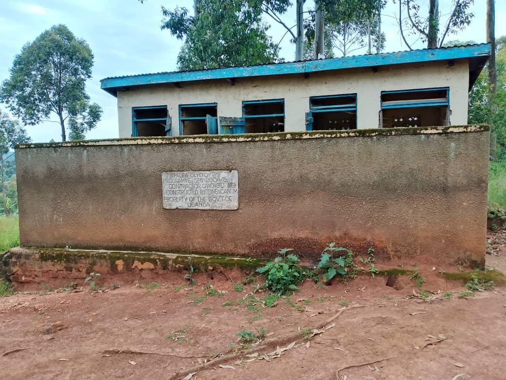 A latrine blocks constructed in 2004.