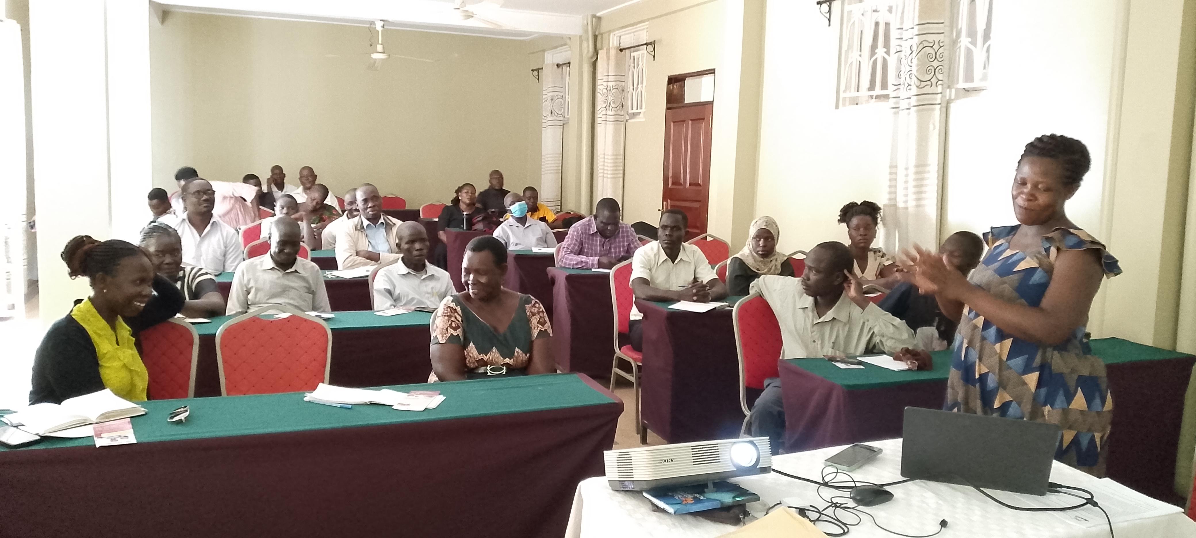 Justin Kamakune facilitating stakeholders in Gaf Appartment Nebbi Municipality on Wenesday. By Alex Pithua