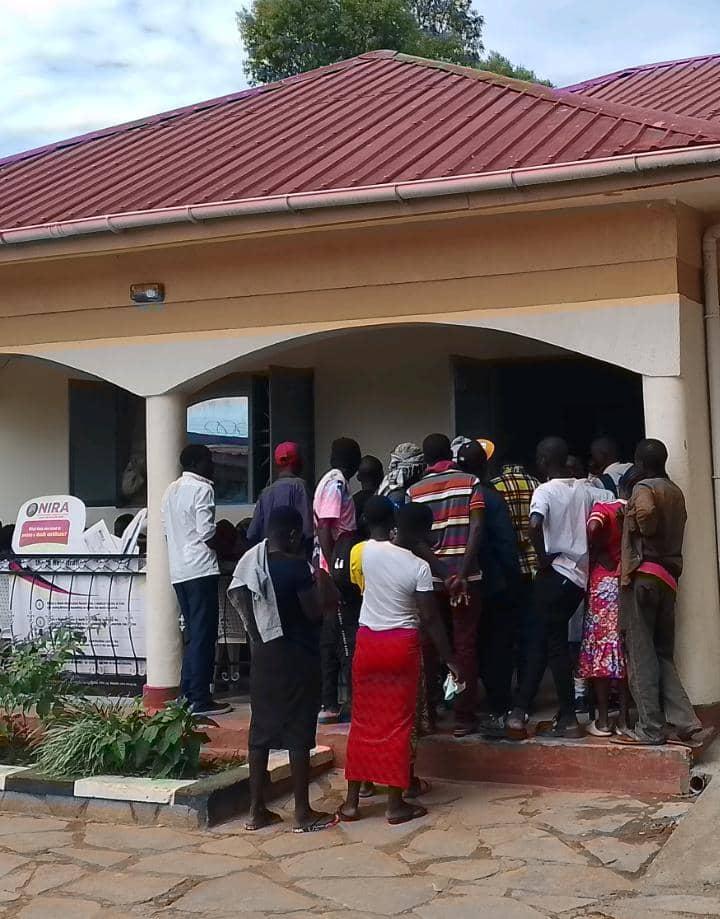 Youths converge at the NIRA offices to get their IDs.