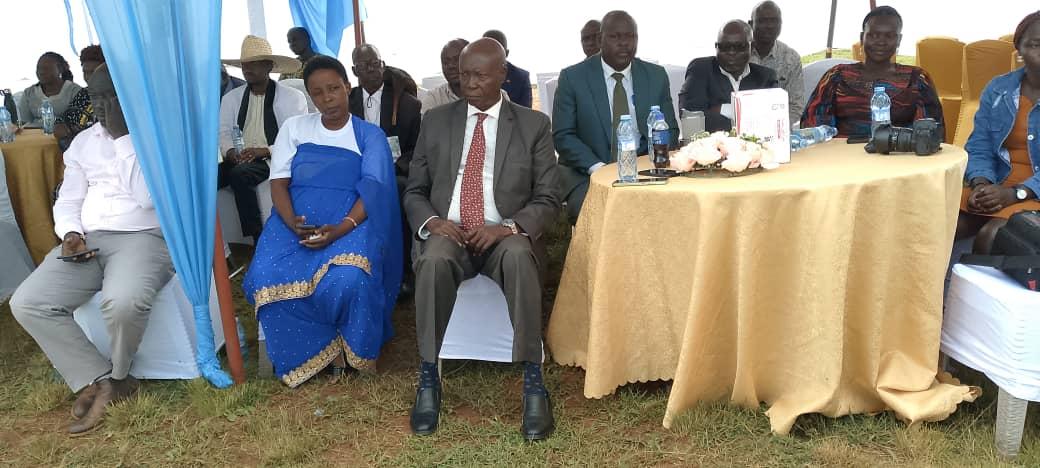 Hon. Eng. Simon D'Ujanga among others dignitaries during the 15th coronation anniversary of HRH Rwoth Phillip Olarker Rauni III at Kyamboga University grounds in Paidha town council, Zombo district