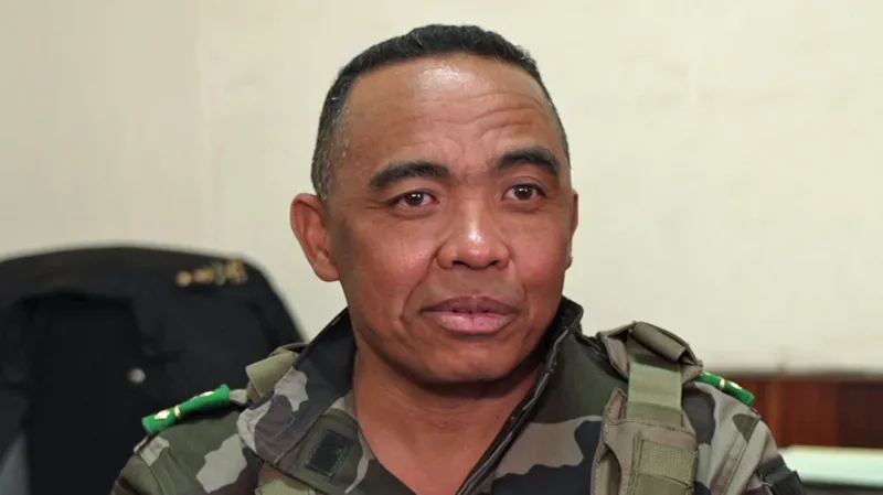 BBC A close up headshot of Col Michael Randrianirina. He is wearing military fatigues.BBC Randrianirina spent time in a maximum-security jail known for holding hardened criminals