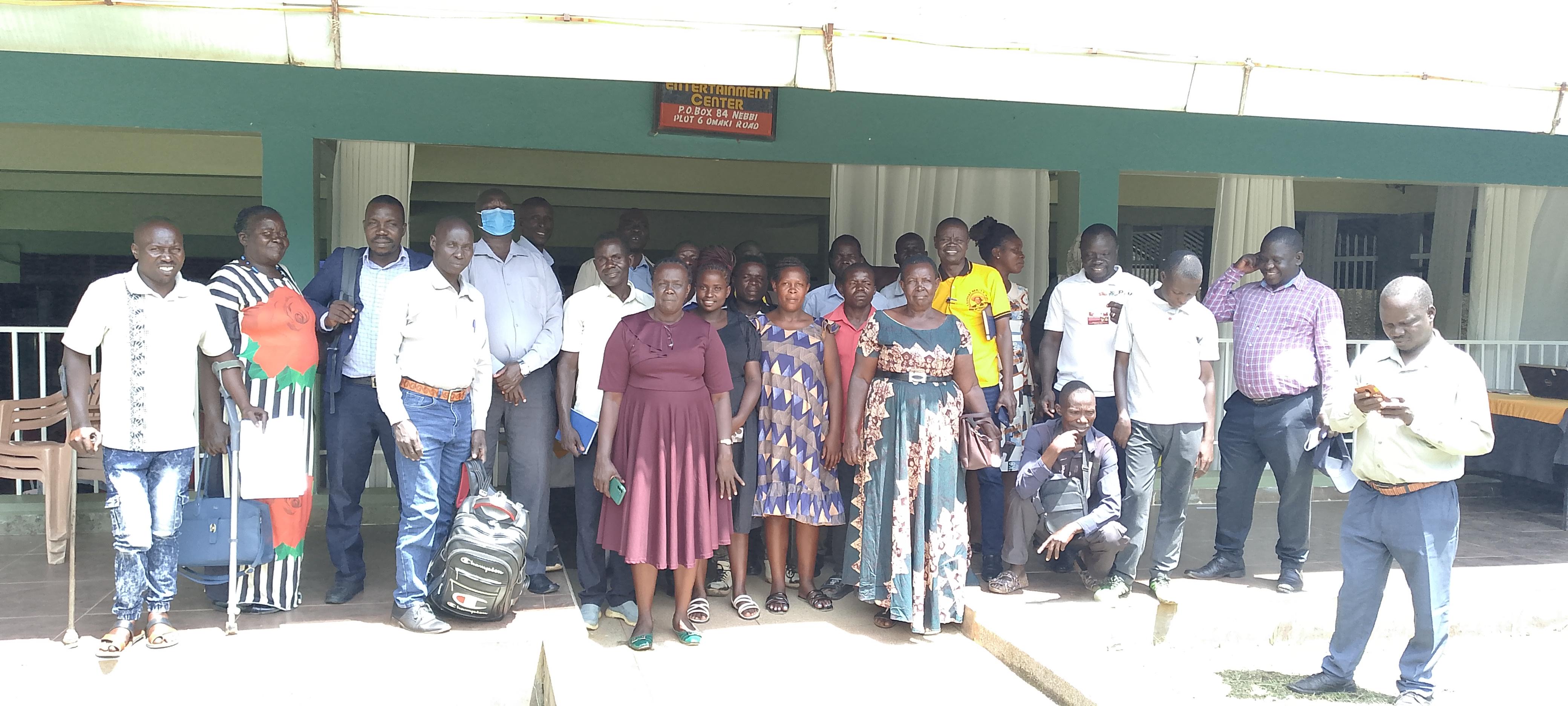 Nebbi district stakeholders photo after spina Bafida sensitization on Wednesday. Photo by Alex Pithua