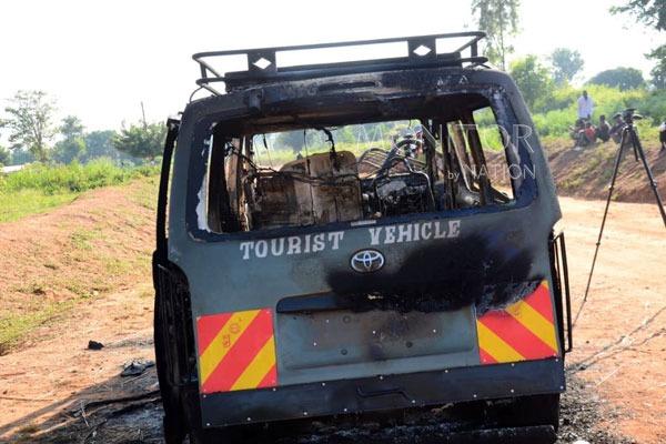 The burnt vehicle