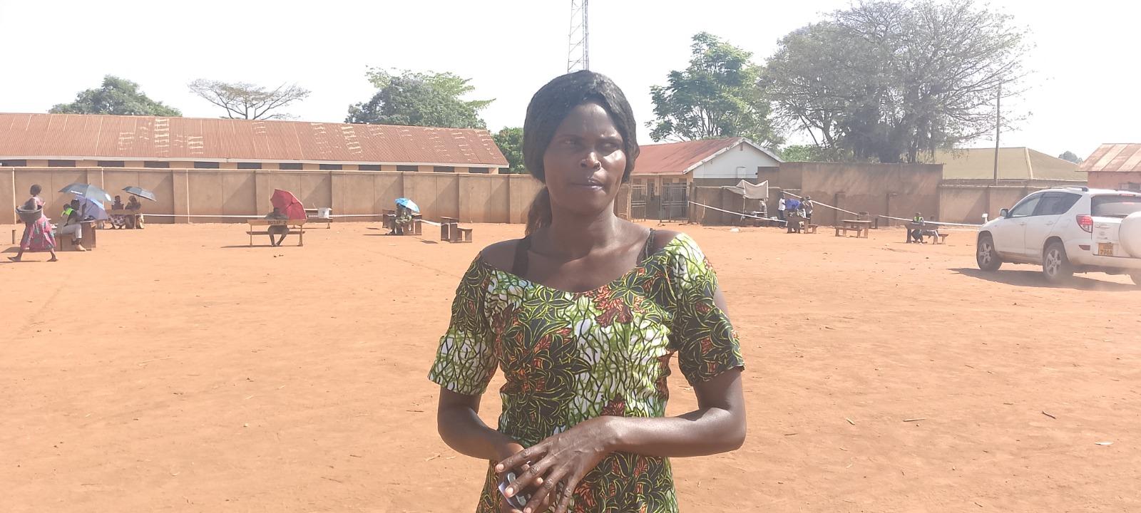 Dominica Akumu 34, resident of Bedkuwengi Cell in Paidha town counl was pleased with youth turning up for election at various polling station. Photo by Alex Pithua