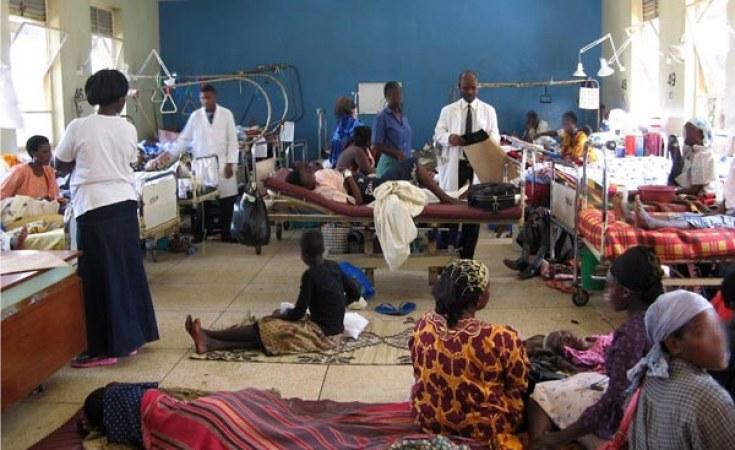 Image showing patient at funded government health center in Uganda