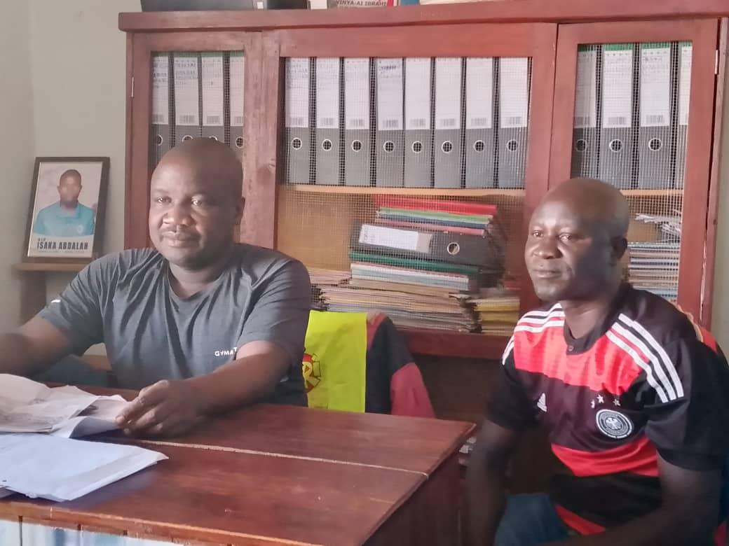 Leadership general stage Manager Wabinenu Monday and Fred Onenarach Association chairperson adressing Journalists in their offices in Paidha town council.