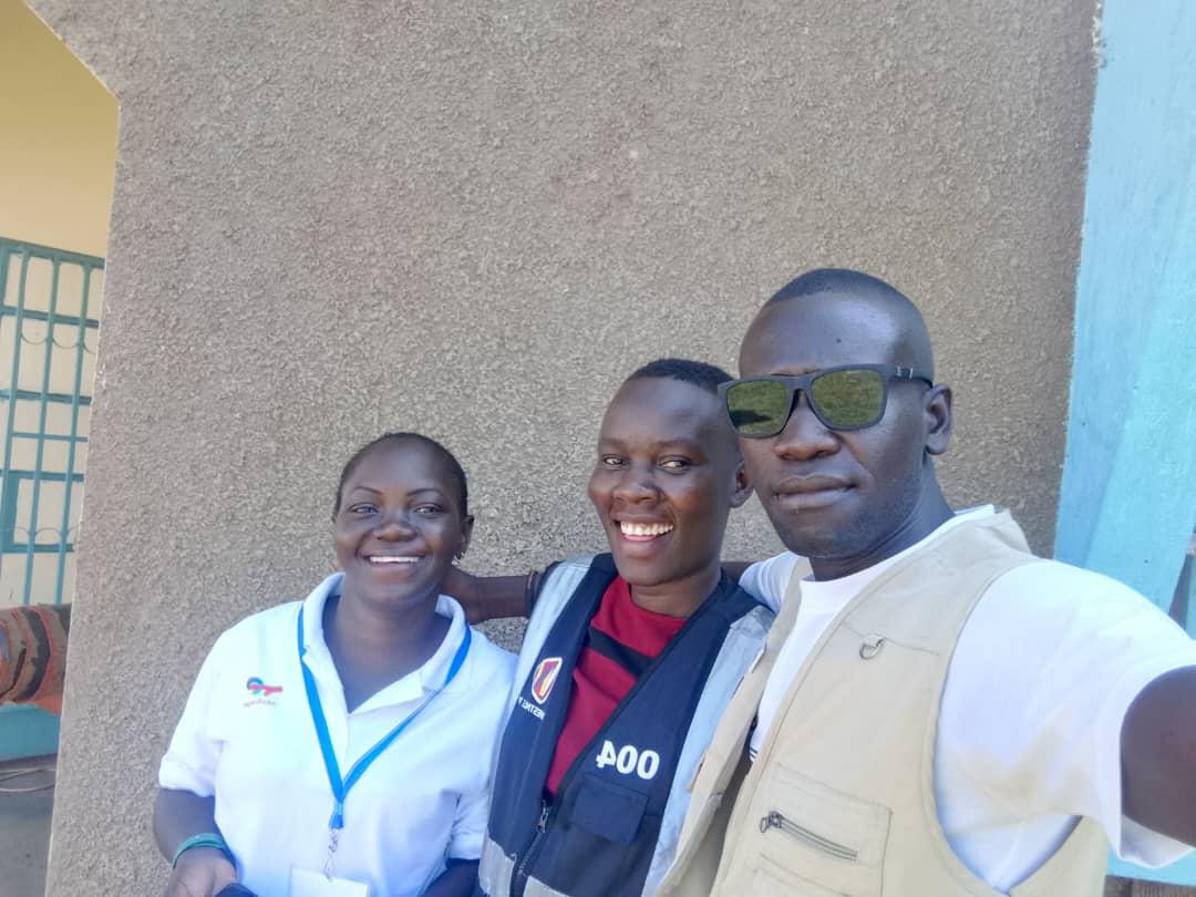 Brenda Acen ( left) Radio Presenter Paidha FM and Camila Stansha (middle) West TV correspondant Nebbi
