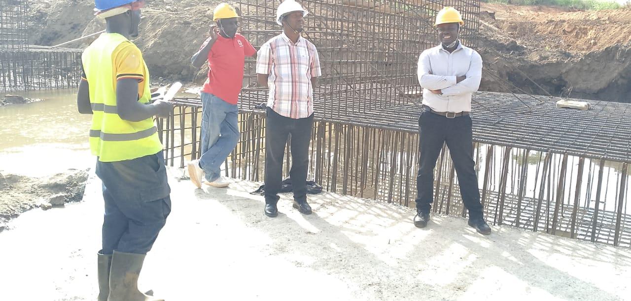 District officials during the site inspection.