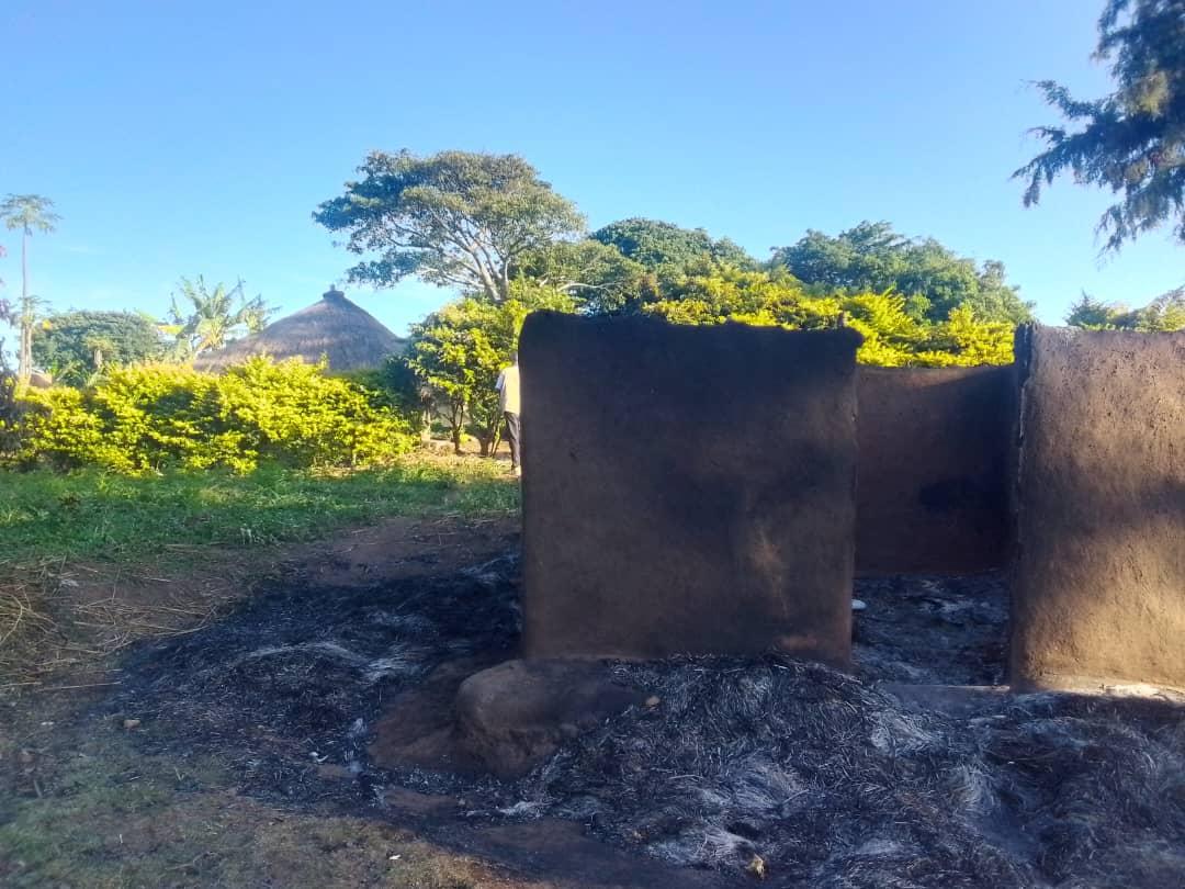 One of the three huts torched