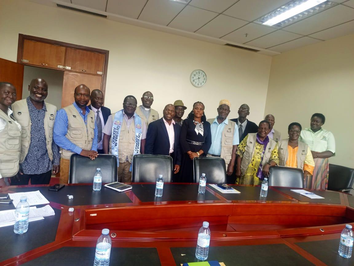 Members of the Greater Nebbi elders council posed for a photo after the engagement.