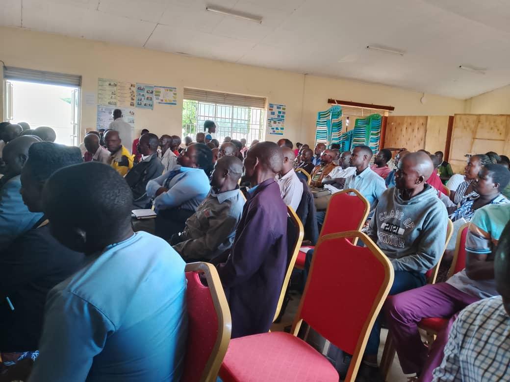PDM Sacco leaders and Parish chiefs for a meeting at the district headquarters recently.