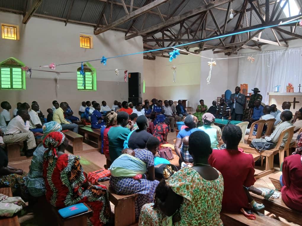 Believers receiving message from Alur Kingdom Prime Minister Prince Lawrence Opar Angala.
