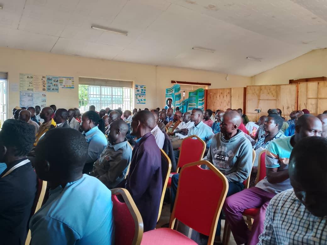 Some of the town agents , parish chiefs and PDM Sacco leaders at the meeting.