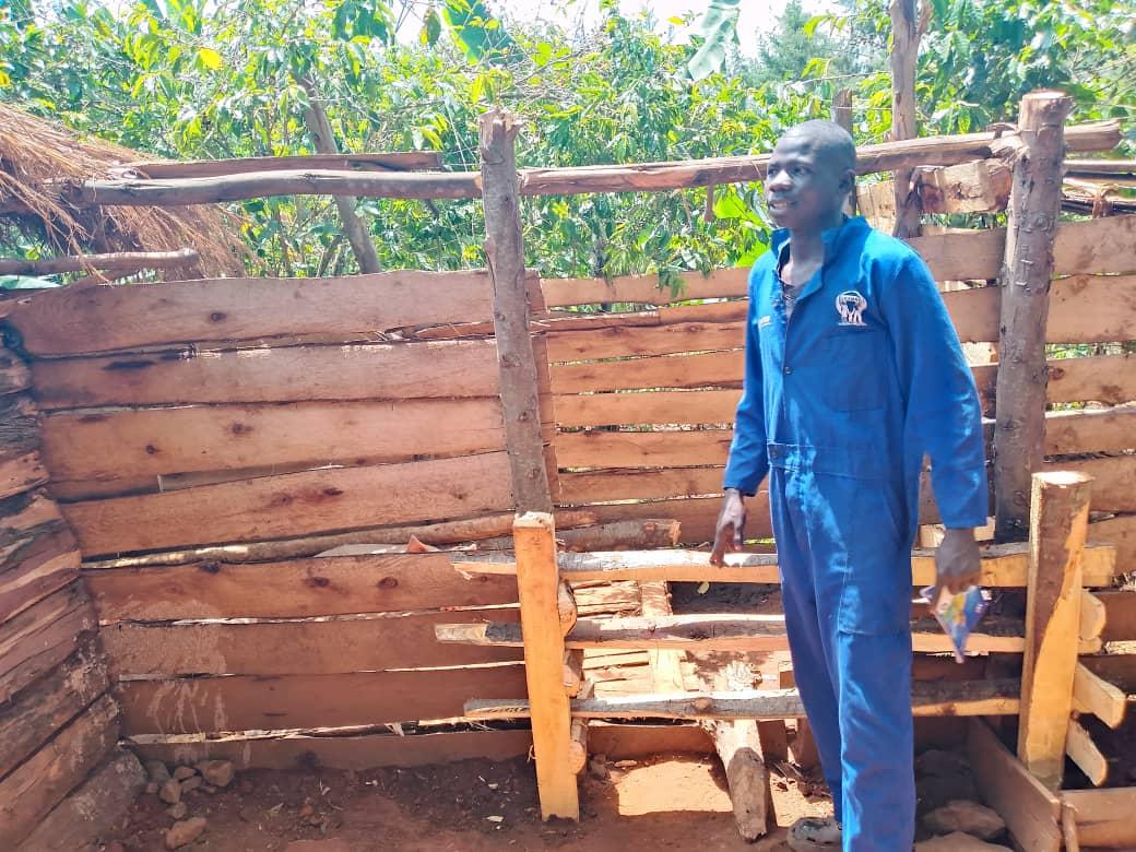 Edmond Okweda, a Senior Four leaver from Aluka Secondary School underwent training last year at the Alangi Youth Farmer Marketing Association learning centre, received one pig as seed capital at the beginning of 2026 which has multiplied to eight.