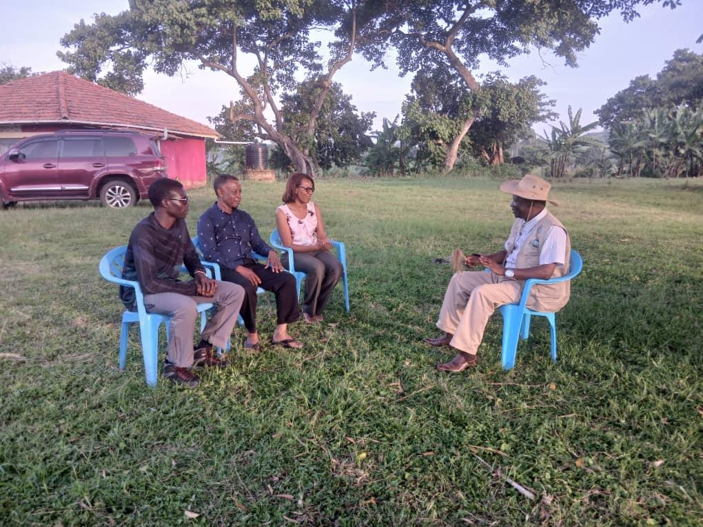 The Senior Presidential Advisor on Tourism and Event Creator of The Race The Nile Cycling Event Ms Lillian Ajarova (centre) briefing the Alur Kingdom Prime Minister (Jadipu) Prince Lawrence Opar Angala (right) in Kaal Atyak Palace about the race and the many opportunities it will bring to West Nile.
