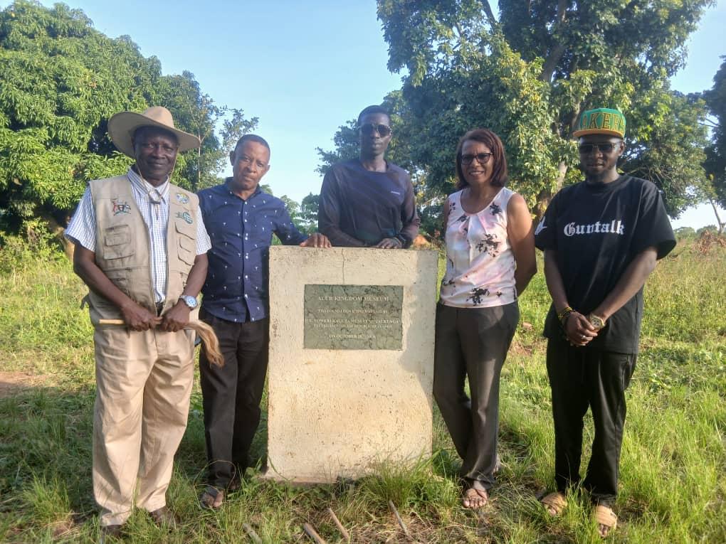 The Senior Presidential Advisor on Tourism and creator of the Race the Nile Cycling Event, Ms. Lillian Ajarova (second right ), joined other members for a group photograph with the Alur Kingdom Prime Minister (Jadipu), Prince Lawrence Opar Angala, at Kaal Atyak Palace. The meeting focused on preparations for the inaugural international Race the Nile Cycling Event, scheduled to take place across the West Nile region from 23 to 27 November 2026.