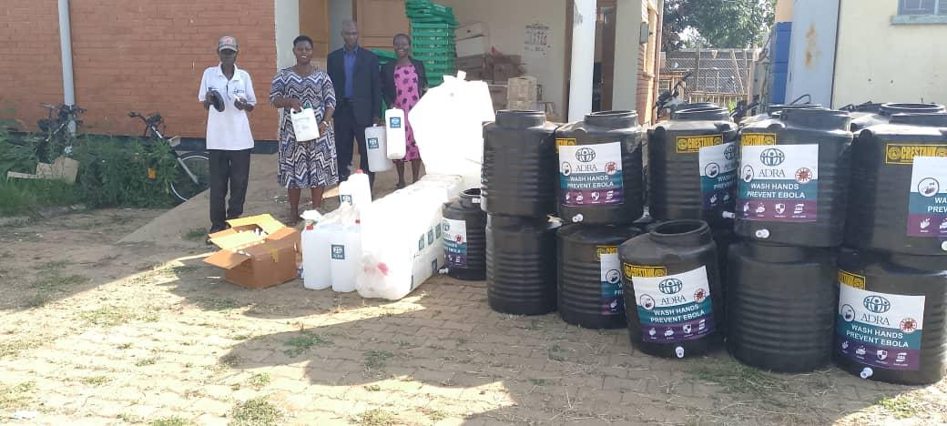 Assorted items donated to Zombo district Ebola taskforce by ADRA-Uganda