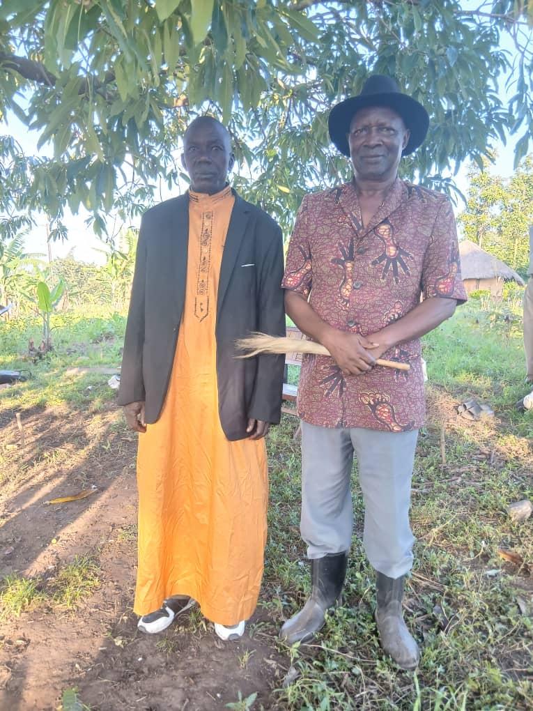 Jadipu Prince Lawrence Opar Angala poses for photo with Crown Prince Ngabipara Albert (left) of Kaal Arikpa after the BULL handover ceremony at Kaal Atyak on Wednesday 13th August 2026.